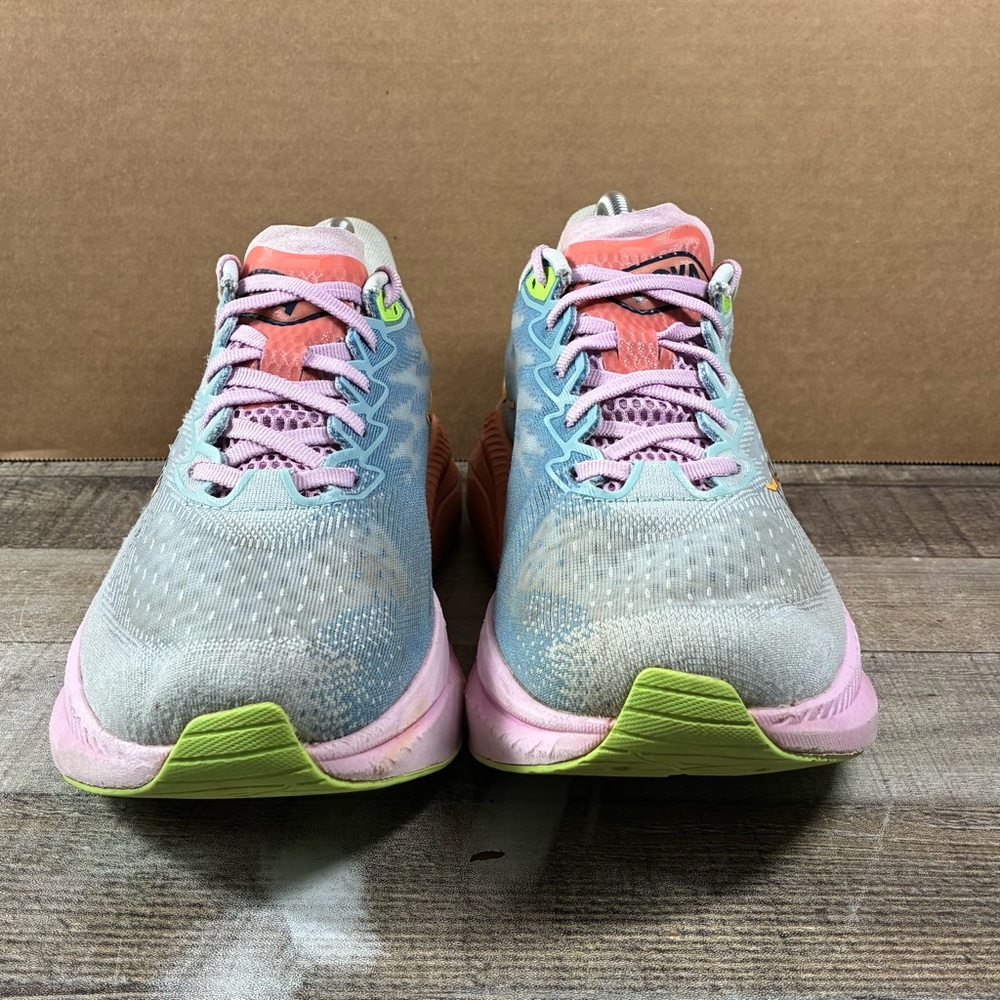 Hoka One One Mach 6 Running Shoes Women’s Size 10.5B Blue Pink Orange Sneakers - Picture 2 of 11